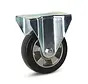 Black elastic fixed castor 150 mm - RA2-150
