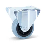 MESO Grey rubber fixed castor - 80mm - 60kg - Non-marking