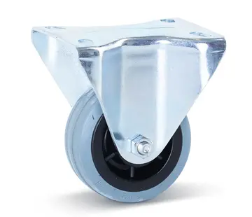 MESO Grey rubber fixed castor - 80mm - 60kg - Non-marking