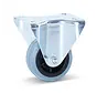Grey rubber fixed castor - 80mm - 60kg - Non-marking