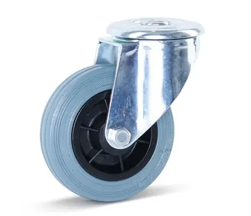 MESO Grey rubber swivel castor 100 mm - 75 kg  - Streak free