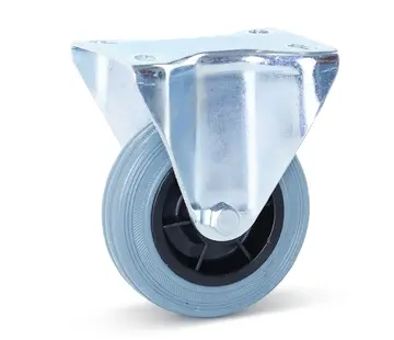 MESO Grey rubber fixed castor 100 mm - 75 kg  - Streak free