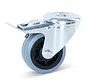 Grey rubber swivel braked castor 80 mm - 60 kg  - Streak free