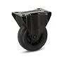 Black rubber fixed castor - 100mm - 75kg