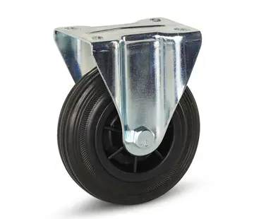 MESO Rubber fixed castor 125mm - 90kg