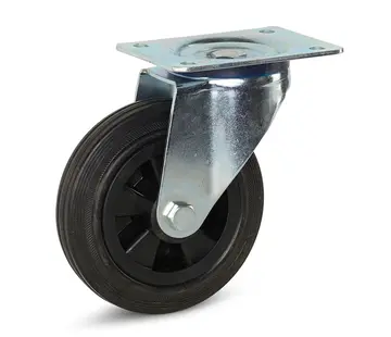 MESO Rubber swivel castor with top plate - 160mm - 140kg