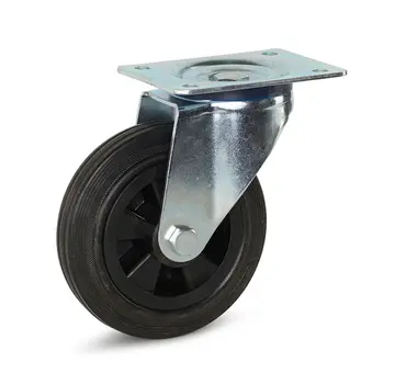 MESO Rubber swivel castor with top plate - 160mm - 140kg