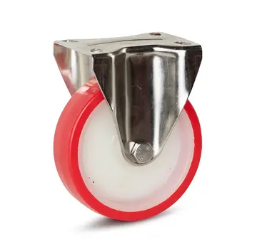 MESO PU stainless steel fixed castor - 125mm - 220kg
