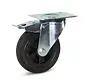 Rubber swivel castor braked with top plate - 160mm - 140kg