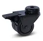 Black double swivel castor braked with central hole - 50mm - 90kg