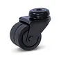 Black double castor with central hole - 50mm - 90kg