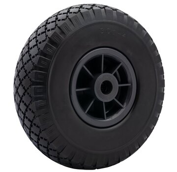 MESO Trolley wheel / Bolder cart wheel 3.00-4 - Anti-leak (PU) Black/Black, Load capacity 125kg -