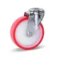 PU stainless steel swivel castor with central hole - 125mm - 220kg