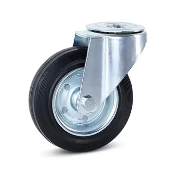 MESO Odourless rubber swivel castor with central hole - 160mm - 140kg