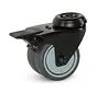 Double swivel castor braked and black housing with central hole - 75mm - 150kg