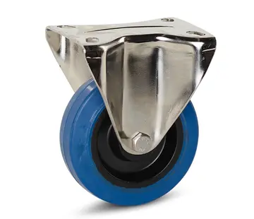 MESO Elastic rubber stainless steel fixed castor - 100mm - 100kg