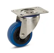 MESO Elastic rubber stainless steel swivel castor with top plate - 80mm - 80kg