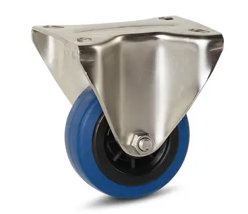MESO Elastic rubber stainless steel fixed castor - 80mm - 80kg