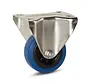 Elastic rubber stainless steel fixed castor - 80mm - 80kg
