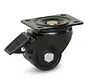 Black nylon heavy duty swivel castor braked with top plate - 65mm - 500kg