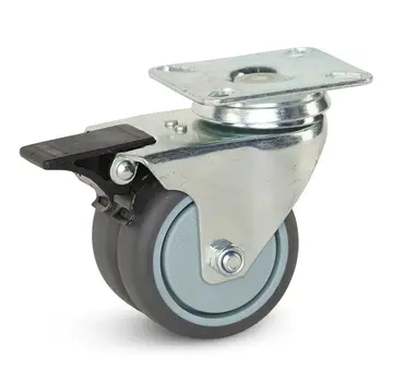 MESO Double swivel castor braked with top plate - 75mm - 150kg