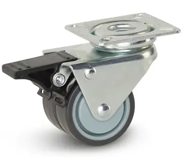 MESO Double swivel castor braked with top plate - 50mm - 90kg