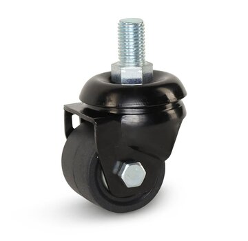 MESO Black nylon heavy duty swivel castor with thread - 50mm - 300kg