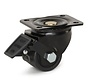 Black nylon heavy duty swivel castor braked with top plate - 75mm - 600kg