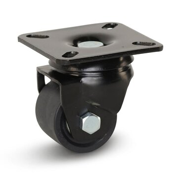 MESO Black nylon heavy duty swivel castor with top plate - 50mm - 300kg