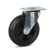MESO Rubber swivel castor with top plate - 200mm - 200kg LO