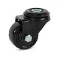 Black nylon swivel castor with central hole - 50mm - 150kg