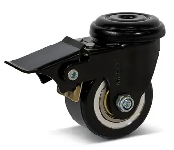 MESO PU swivel castor braked with central hole - 50mm - 120kg