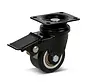 PU swivel castor braked with top plate - 50mm - 120kg