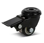 MESO PU swivel castor braked with central hole - 35mm - 100kg