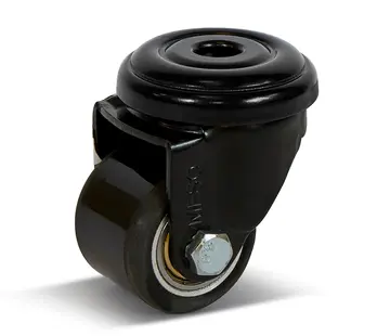 MESO PU swivel castor with central hole - 35mm - 100kg