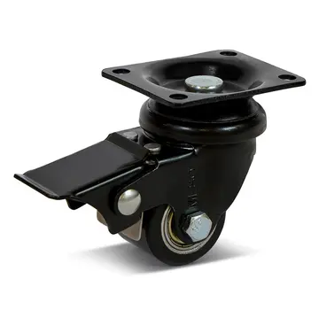 MESO PU swivel castor braked with top plate - 35mm - 100kg
