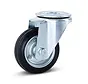 Odourless rubber swivel castor with central hole - 80mm - 80kg