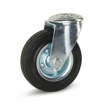 MESO Odourless rubber swivel castor with central hole - 125mm - 150kg