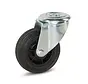 Rubber swivel castor with central hole - 100mm - 100kg