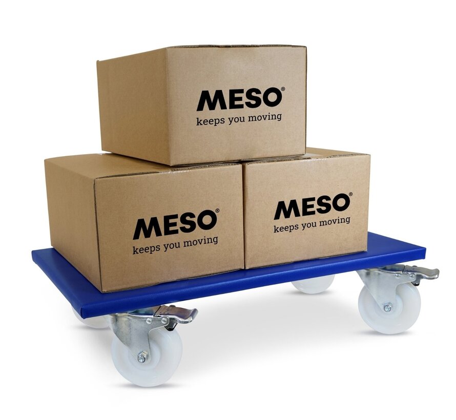 Furniture roller 4 x braked - Nylon wheel - 600mm x 350mm - 400kg
