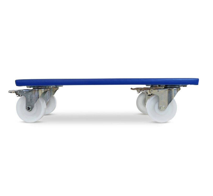 Furniture roller 4 x braked - Nylon wheel - 600mm x 350mm - 400kg