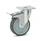 Furniture swivel castor braked with top plate - 100mm - 90kg
