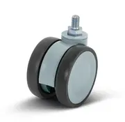 MESO Grey double threaded furniture swivel castor - 75mm - 80kg