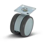MESO Grey double furniture castor with top plate - 75mm - 80kg