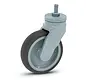 Grey plastic swivel castor with thread - 125mm - 100kg