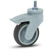 MESO Grey plastic swivel castor braked with thread - 100mm - 100kg