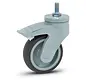 Grey plastic swivel castor braked with thread - 100mm - 100kg
