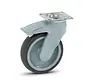 Grey plastic swivel castor braked with top plate - 125mm - 100kg