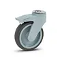Grey plastic swivel castor braked with bolt hole - 125mm - 100kg