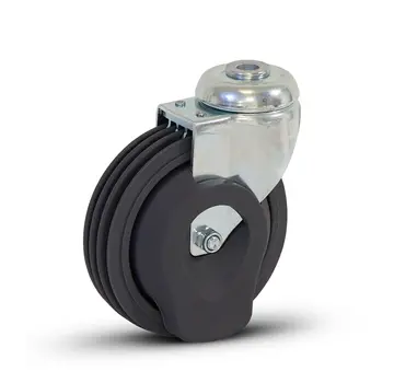 Shopping trolley swivel castor with central hole - 125mm - 80kg